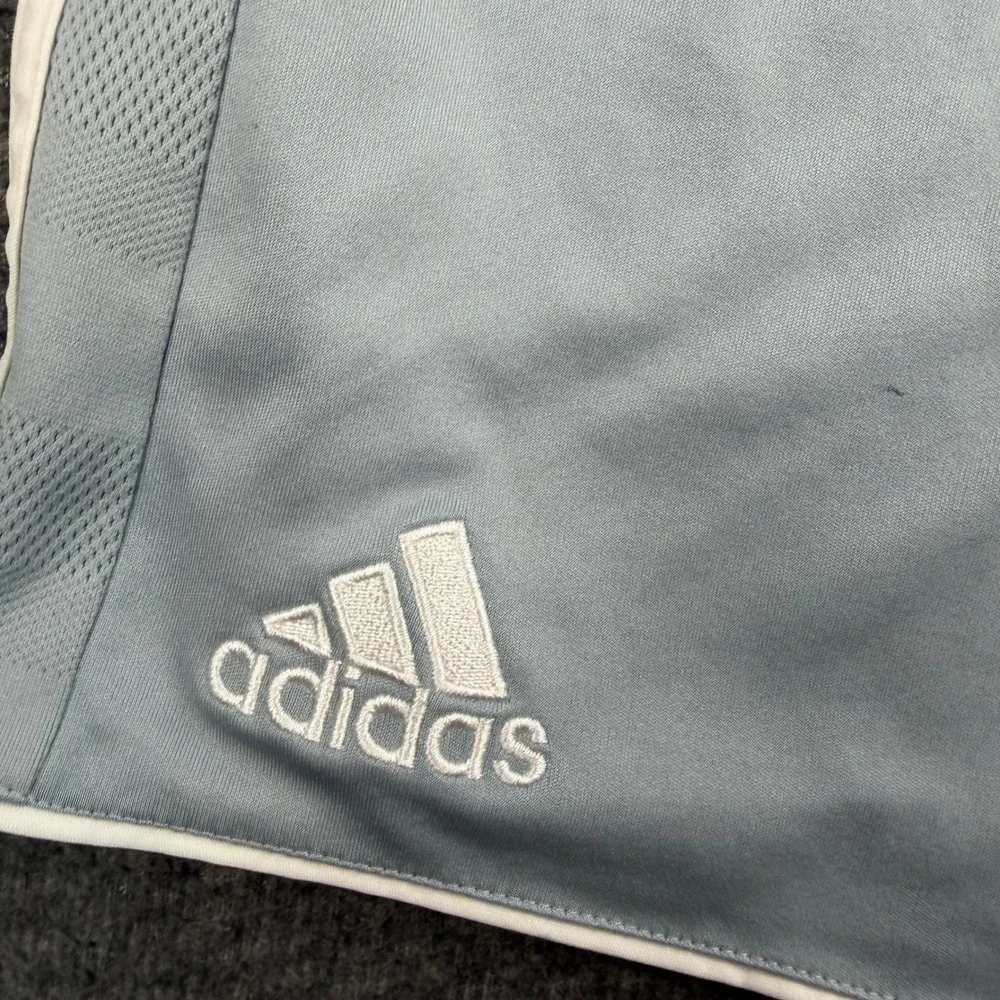 Adidas Soccer Shorts Men's Size Medium Light Blue Climalite 3-Stripe Athletic